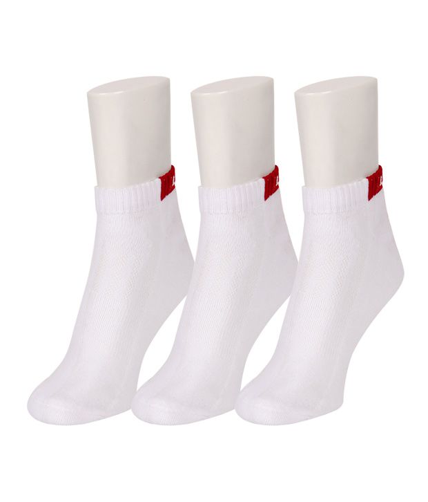 Levi's White Ankle Socks - 3 Pair Pack: Buy Online at Low Price in India -  Snapdeal