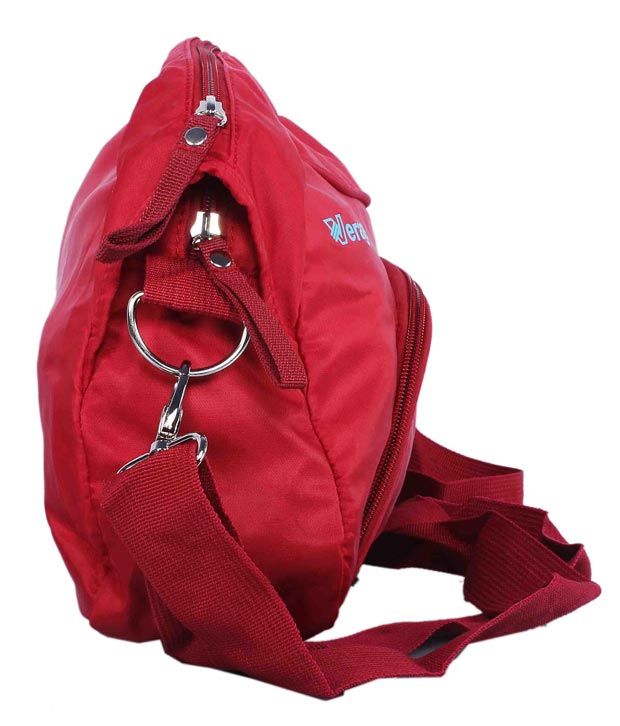 small red duffle bag