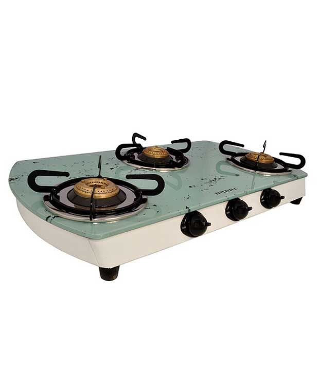 Jindal 3 Burner-Marble Gas Stove White