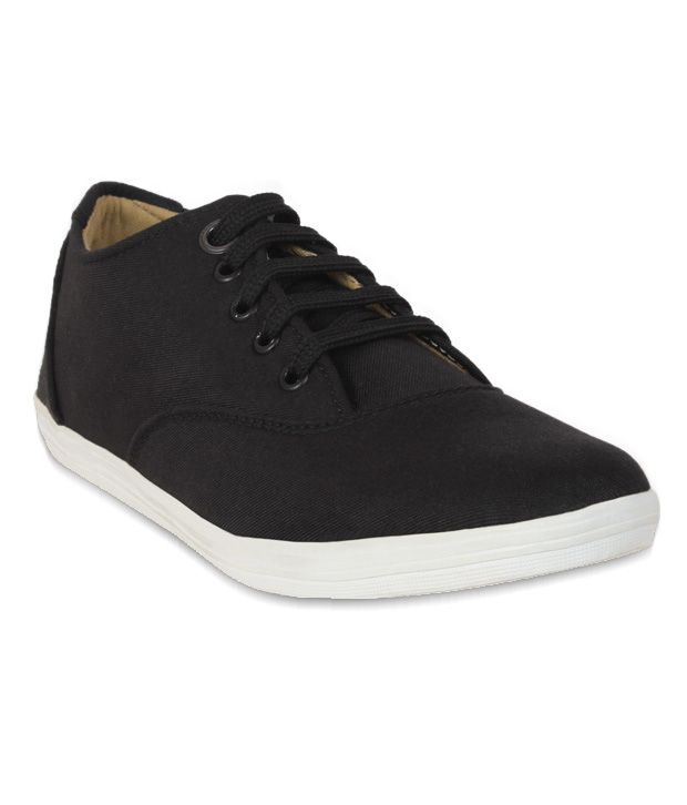 black non canvas shoes