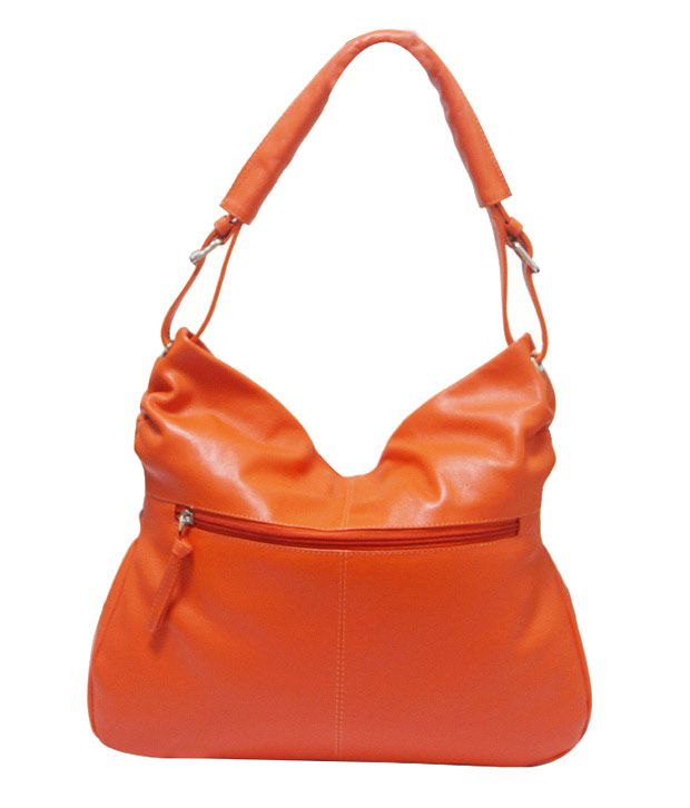 Jeane Sophie Orange Smooth Finish Handbag - Buy Jeane Sophie Orange ...