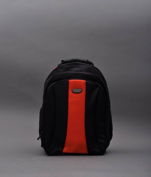 Spritzz Black Orange Laptop Backpack Buy Spritzz Black Orange Laptop
