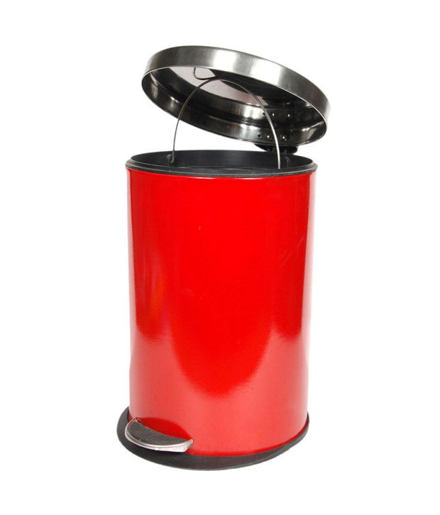Home & You Red Trash Bin With Pedestal - Small: Buy Home ...