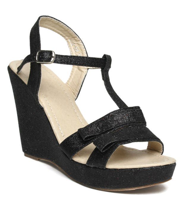 short black wedge heels