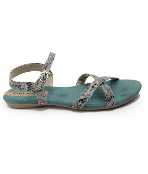FNB-Nell Trendy Green Flat Sandals Price in India- Buy FNB-Nell Trendy Green Flat Sandals Online 