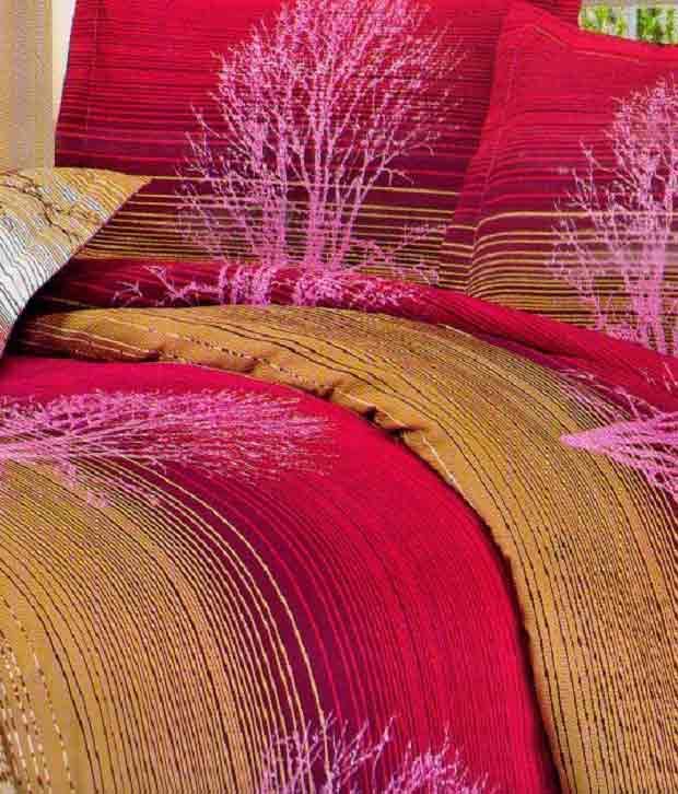 Blue Eyes Attractive Floral Double Bed Sheet & 2 Pillow Covers Buy