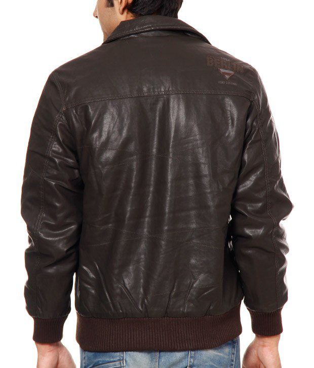 Fort Collins Classy Coffee Brown Leather Jacket - Buy Fort Collins ...