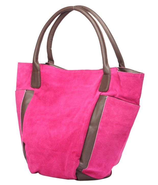 No Dimensions Smart Pink Suede Shoulder Bag - Buy No Dimensions Smart ...