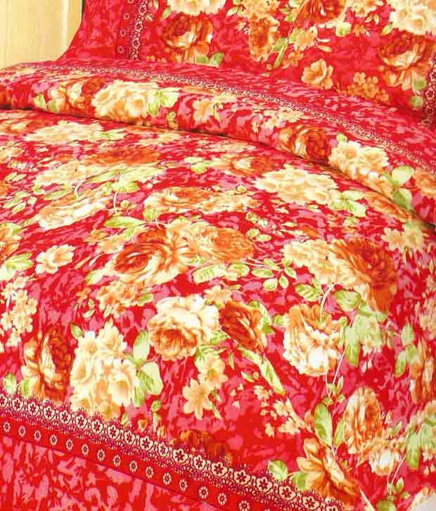 Home Candy Bright Combo Of Double Bed Sheet Set & 2 Doormats Buy Home