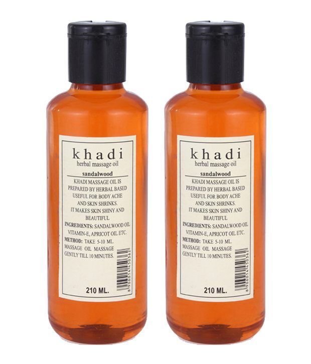     			Khadi Sandalwood Massage Oil  (Twinpack) 210Ml With