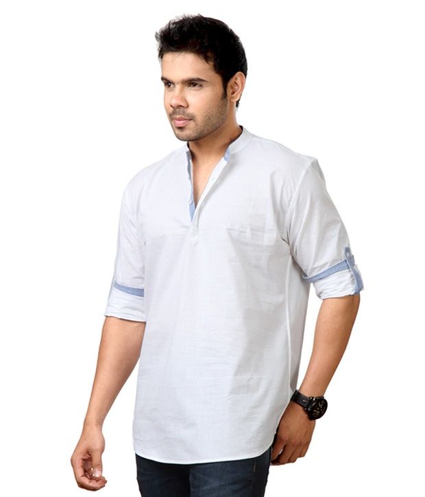 Street Junkies Black Shirt & White Kurta Combo - Buy Street Junkies ...