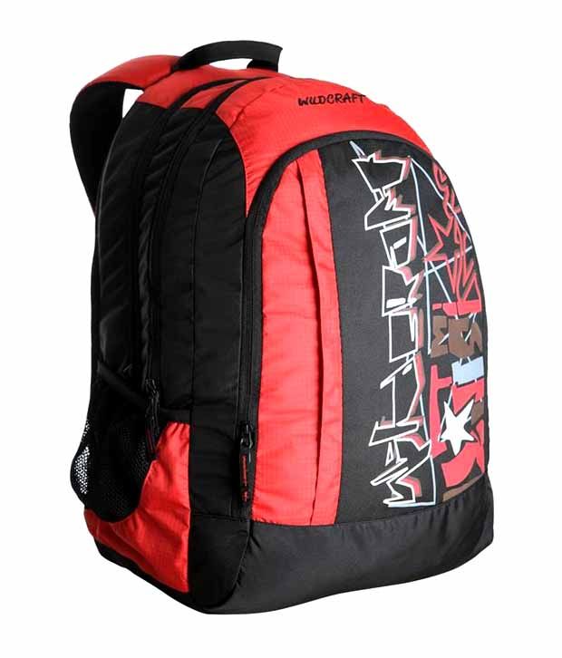 wildcraft men black printed rucksack