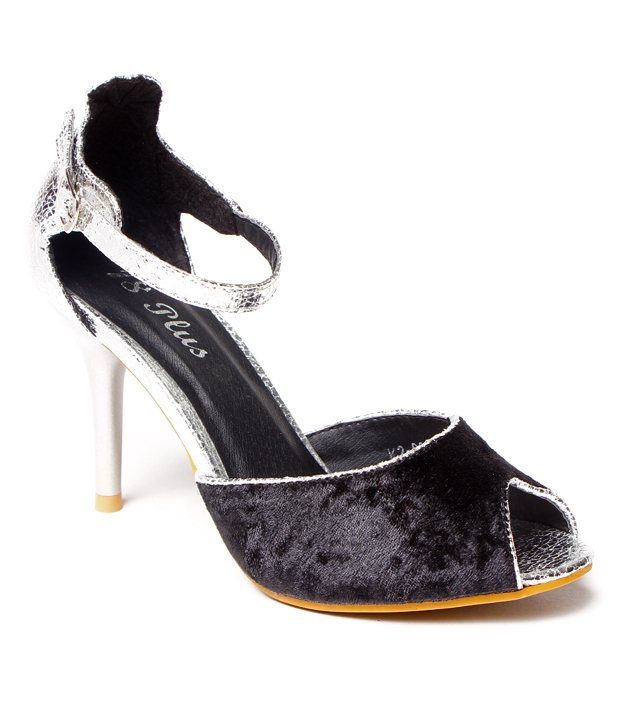 black pencil heel sandals