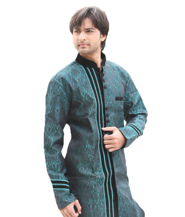 Runako Green Sherwani - Buy Runako Green Sherwani Online at Low Price