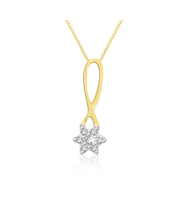 Sparkles 0 04ct Diamond 18kt Gold Shooting Star Pendant - Shooting Star Pendant India Sparkles 0 04ct Diamond 18kt Gold Shooting Star Pendant - Shooting Star Pendant India