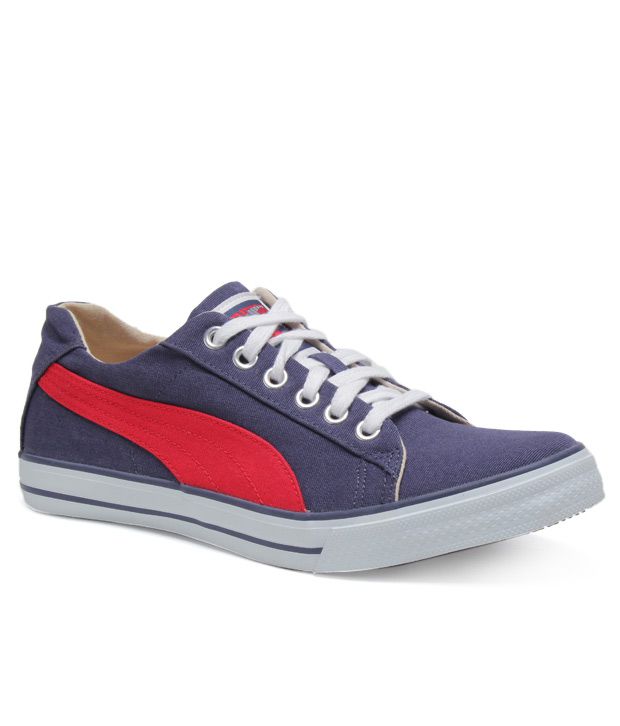 Puma Enthused Blue & Red Canvas Shoes Price in India- Buy Puma Enthused ...