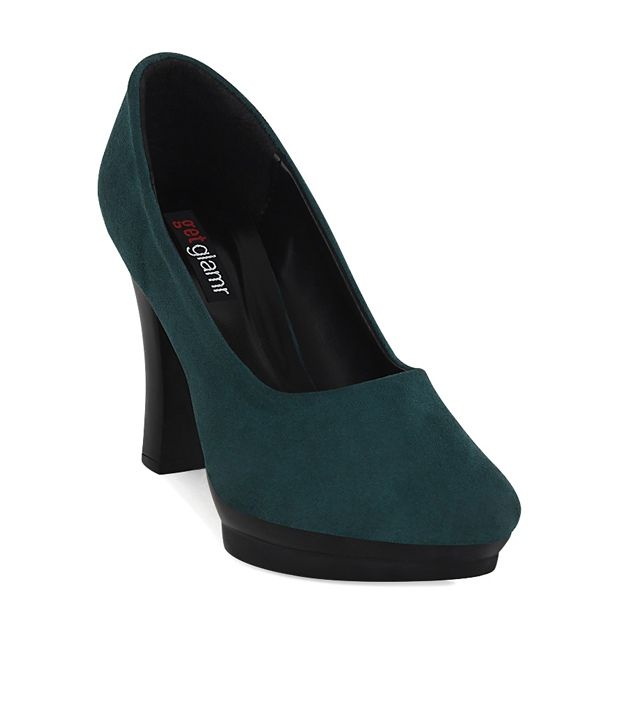 bright green block heels