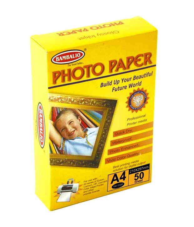     			Bambalio Photo Paper Glossy Inkjet A4 Size-50Sheet-180Gsm