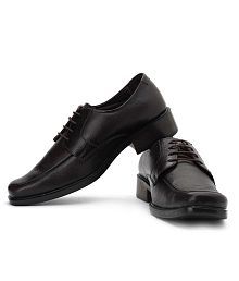 lee cooper men's black leather formal shoes