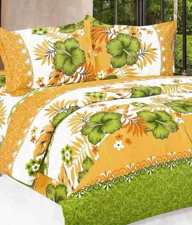 Azaa Beautiful Flowers Double Bed Sheets - Buy 1,Get 1 ...