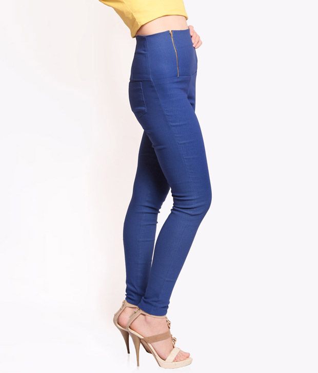     			Miss Chase Polyester Jeggings - Blue