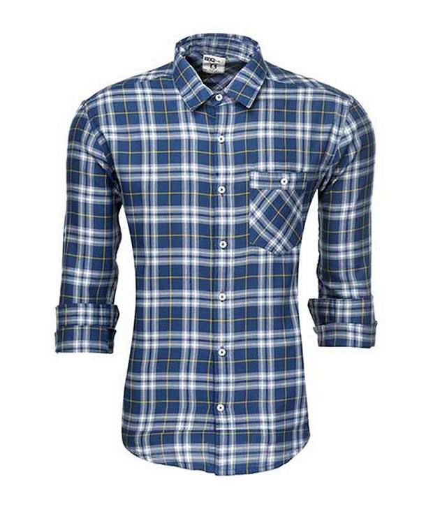 Yepme Blue Checkered Flannel Shirt - Buy Yepme Blue Checkered Flannel ...