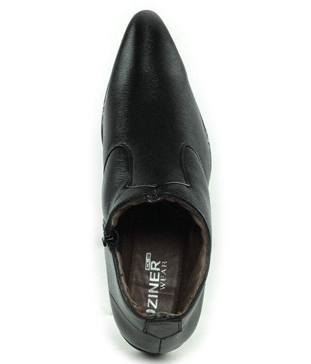 Dziner Party Wear Black Zipup Shoes Buy Dziner Party Wear Black Zipup Shoes Online at Best
