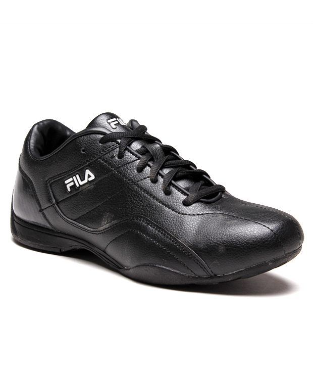 fila all black shoes womens