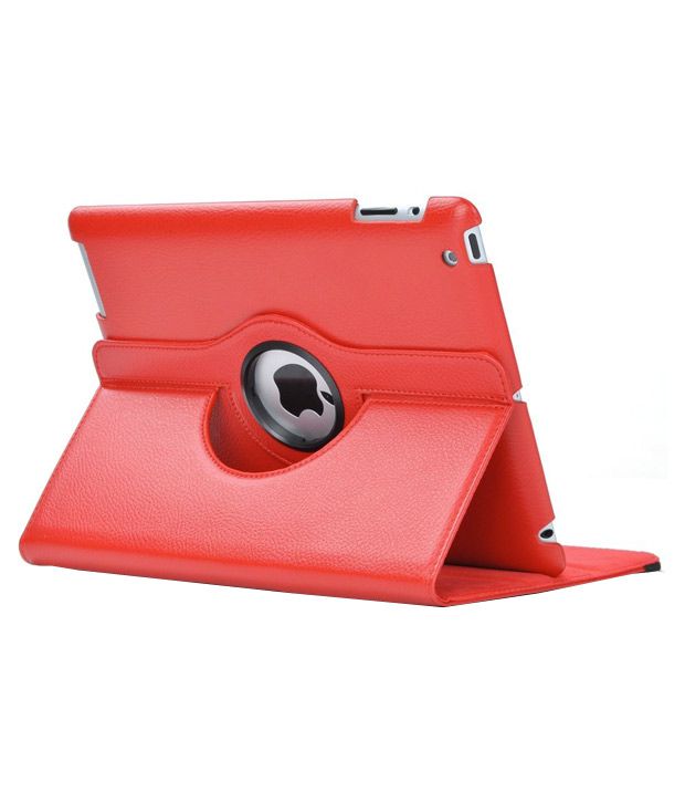     			iRotation - iPad Leather 360 Rotating Case Cover For iPad 2 3 4 RED