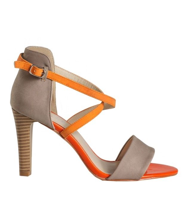orange satin sandals