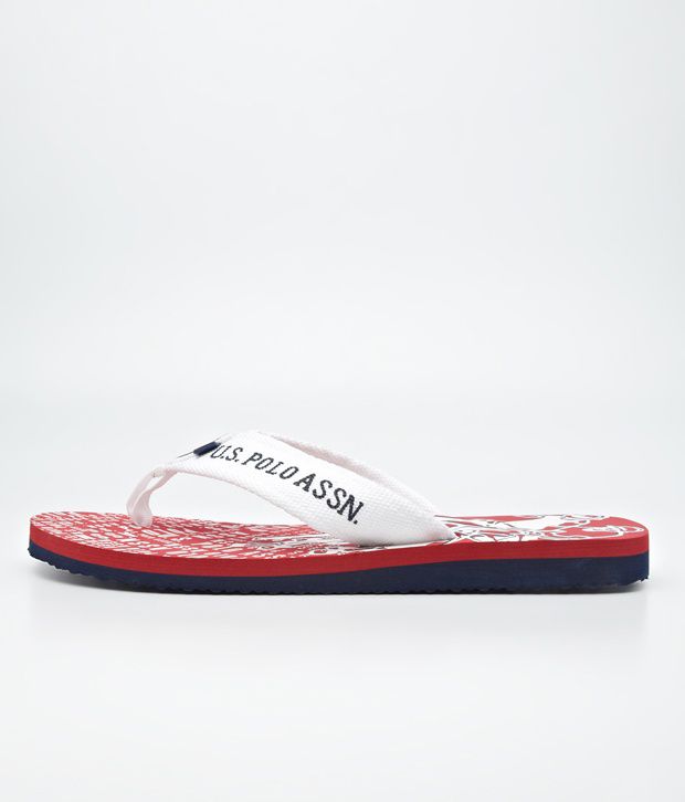 U.S. Polo Assn. White & Red Slippers Price in India- Buy U.S. Polo Assn ...