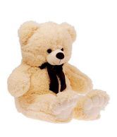 Dimpy Stuff Huggable Cream Teddy Bear With Bow Tie Soft Toy-95 cm
