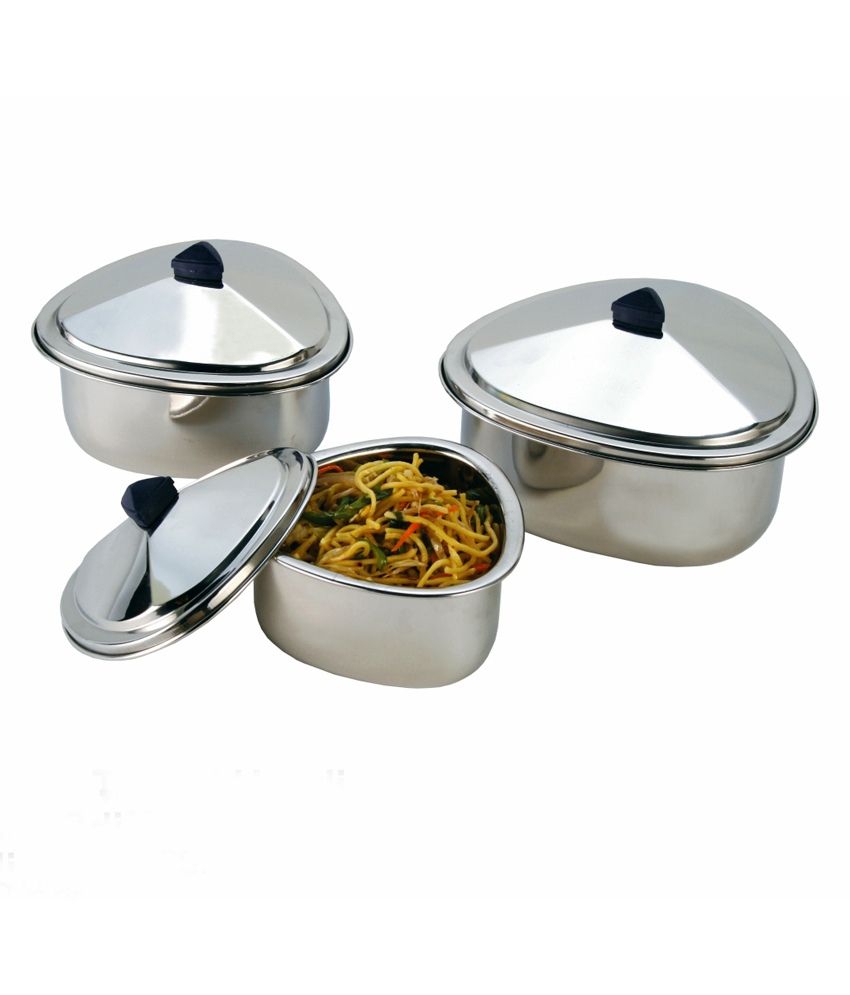 Aristo Stainless Steel 3 Piece Triveni Serving Dish Set Buy Online at