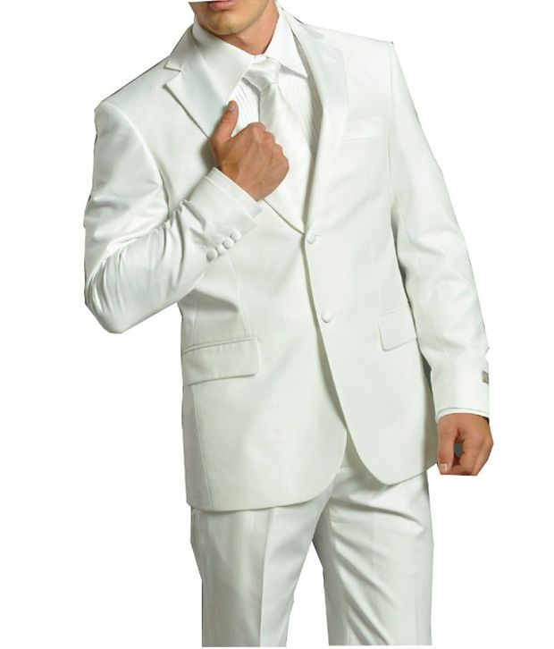     			Gwalior Suitings White Party Suit Lengths