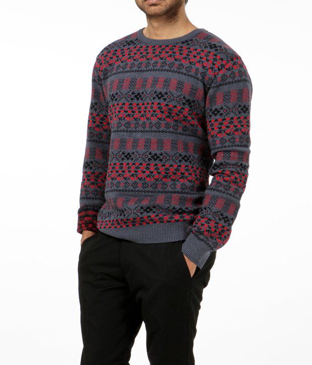Basics 029 Casual Gray Sweater - Buy Basics 029 Casual Gray Sweater ...
