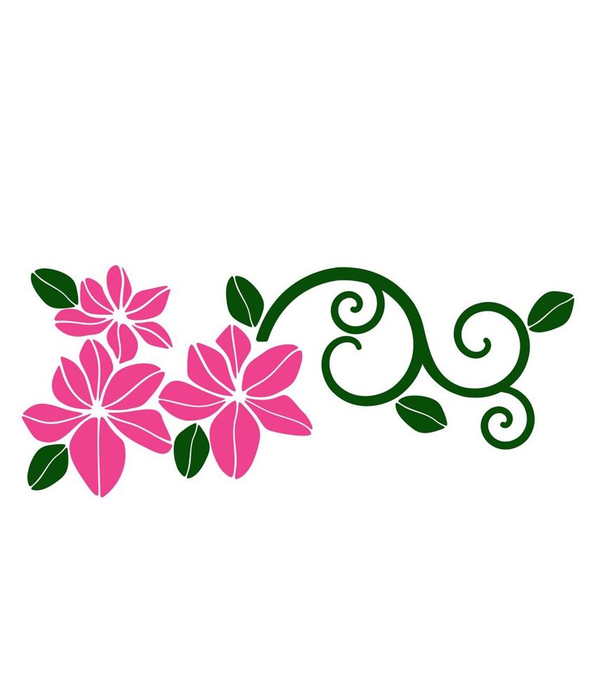 Chipakk Curvy Pink Floral Design Wall Sticker - Small - Buy Chipakk ...