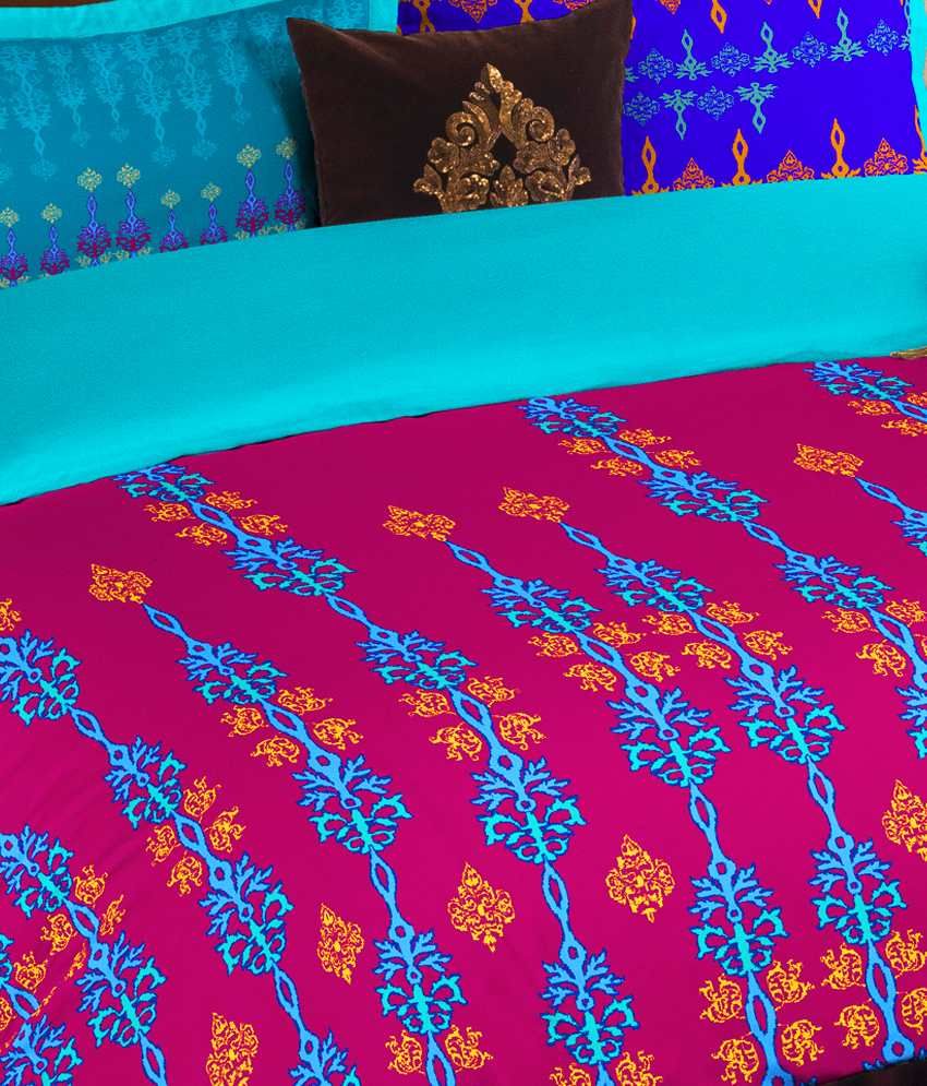 Portico New York Neeta Lulla Multicolour Double Bedlinen & 4 Pc & 2 Cushion Covers 400 TC