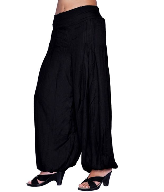 JKK Women Stylish Pure Rayon Black Harem Pants Price in India - Buy JKK ...