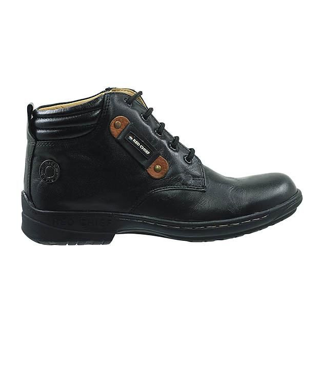 red chief black boot shoes