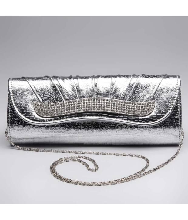 buy silver clutch