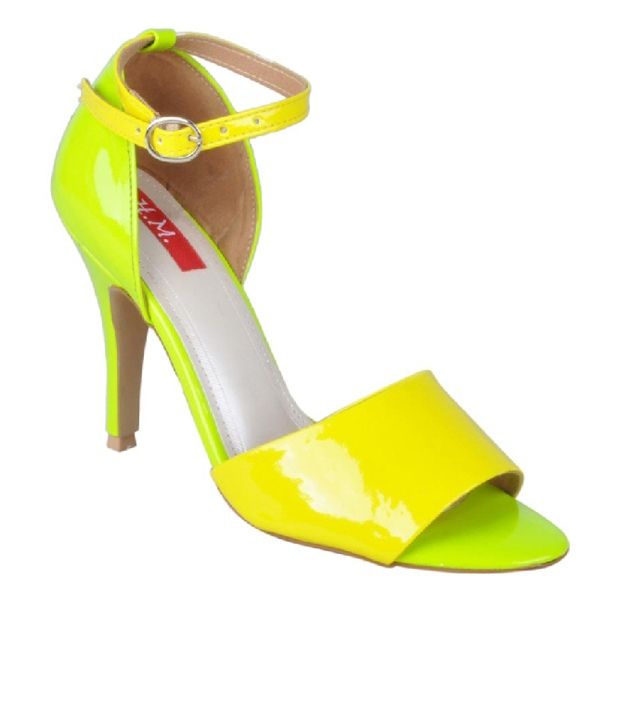 HM Neon Green Pencil Heel Sandals Price in India- Buy HM Neon Green Pencil Heel Sandals Online 
