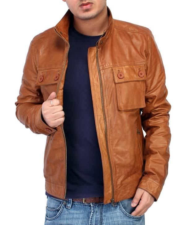 Bareskin Orange Gents Leather Jacket - Buy Bareskin Orange ...