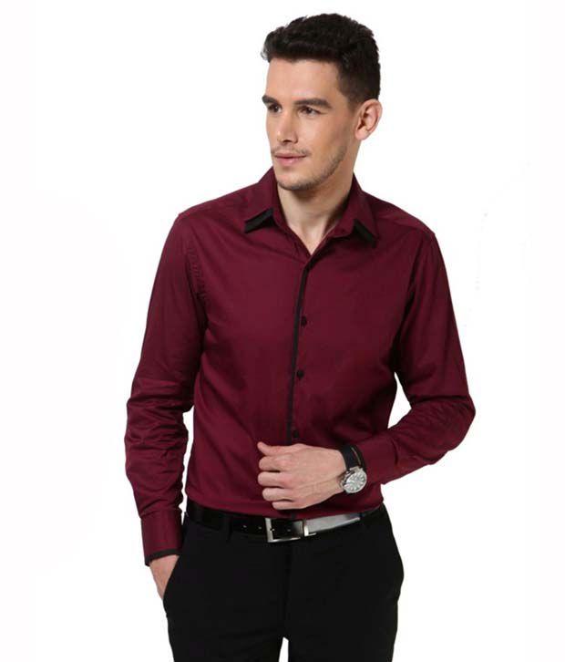Dazzio Designer Double Collar Shirt - Maroon - Buy Dazzio Designer ...