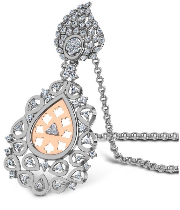 Caratlane Queen's Delight 18 Kt Certified, Real Diamond & Hallmarked Gold Pendant Buy Caratlane