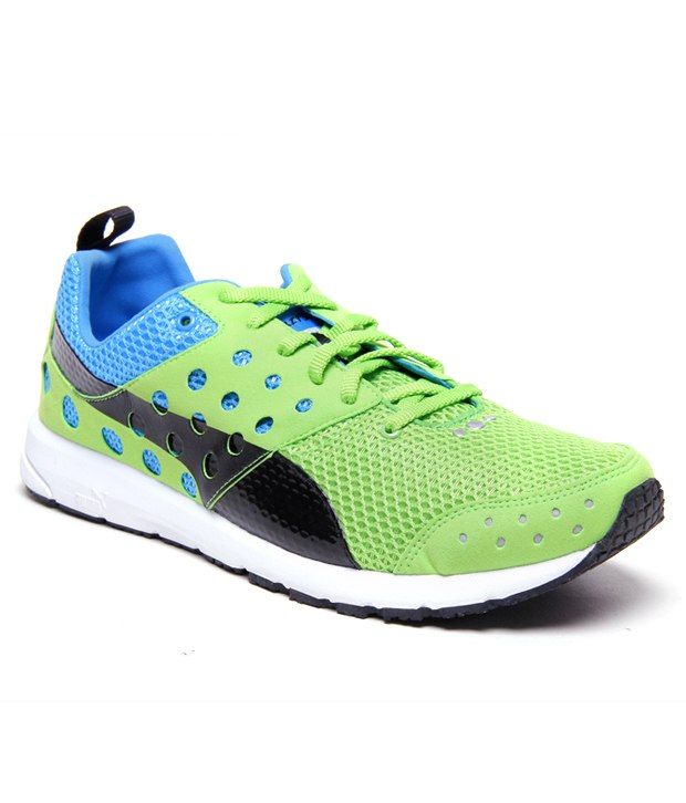 puma green and black shoes