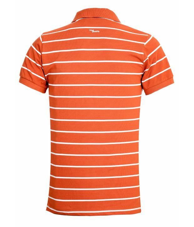 Sting Orange Striped T-Shirt - Half Sleeve - Buy Sting Orange Striped T ...