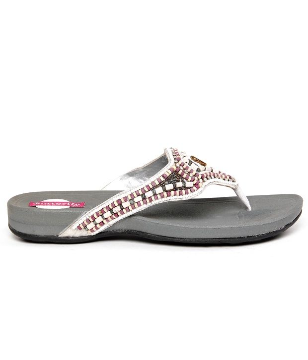 beaded white flats