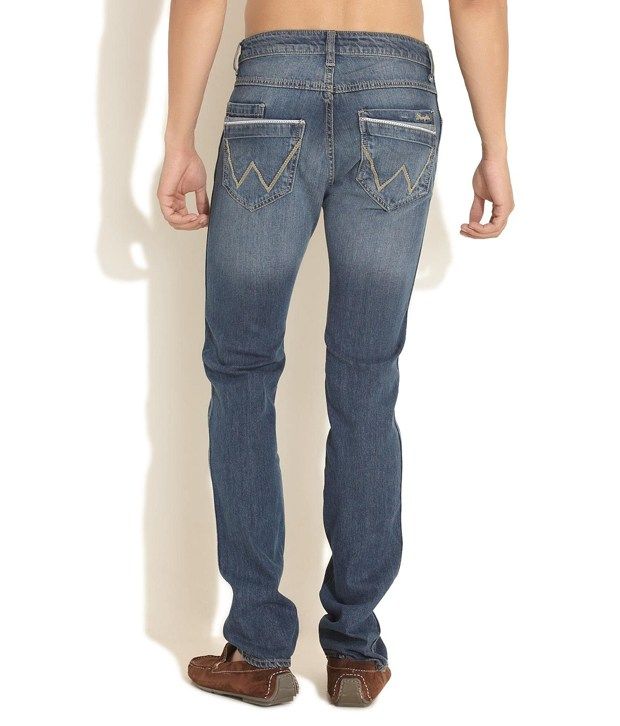 wrangler faded jeans