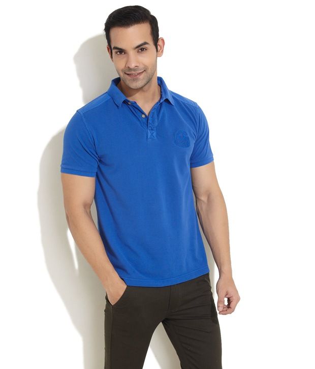 Cherokee Blue Solid Polo T Shirt - Buy Cherokee Blue Solid Polo T Shirt ...