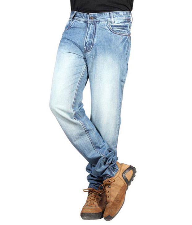 Mushky Slim Fit Light Blue Faded Jeans for Men - Buy Mushky Slim Fit ...